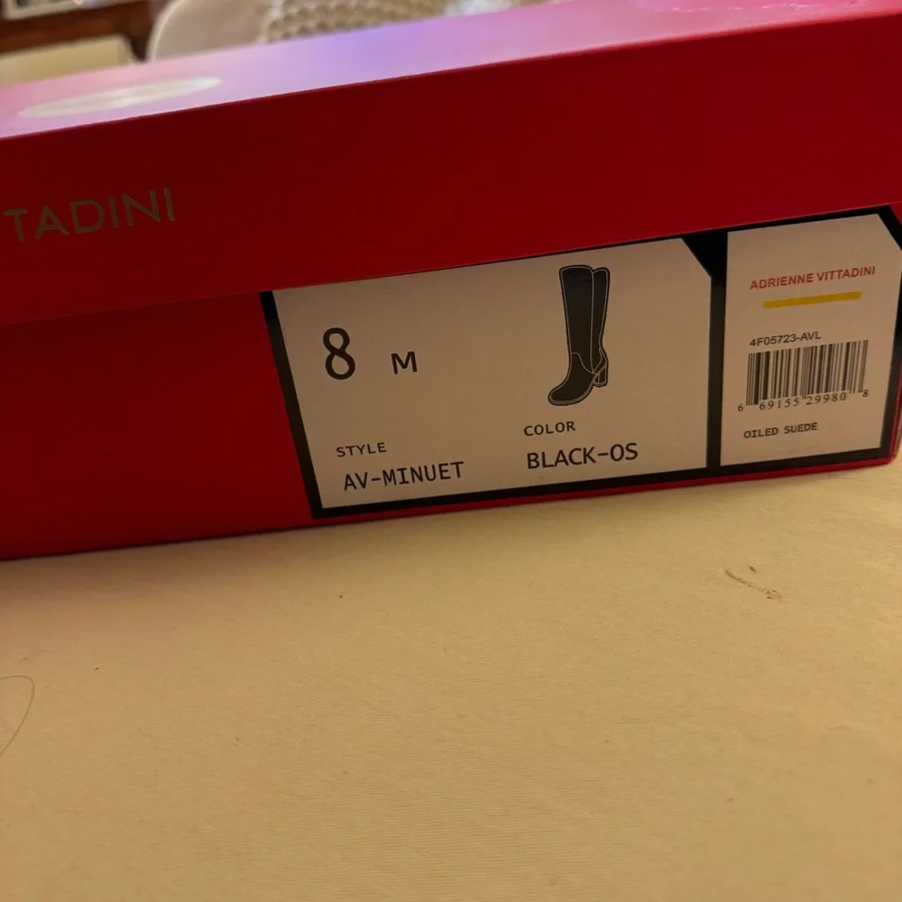 Black suede women’s  Adrienne Vittadini Minuet tall boot.  Size 8 - Picture 12 of 12